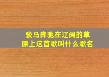 骏马奔驰在辽阔的草原上这首歌叫什么歌名