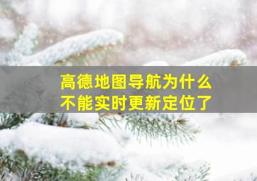 高德地图导航为什么不能实时更新定位了