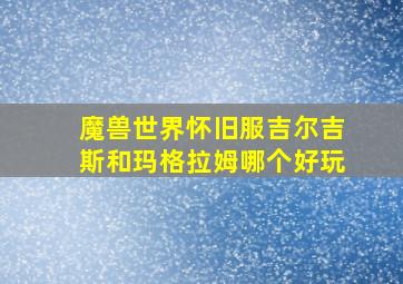 魔兽世界怀旧服吉尔吉斯和玛格拉姆哪个好玩