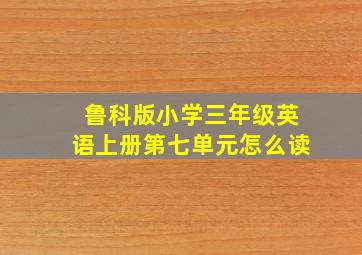 鲁科版小学三年级英语上册第七单元怎么读