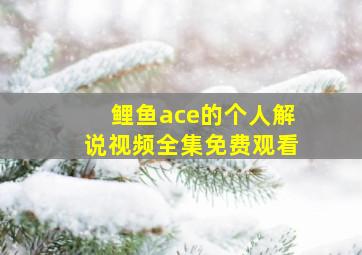 鲤鱼ace的个人解说视频全集免费观看