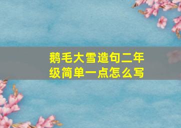 鹅毛大雪造句二年级简单一点怎么写