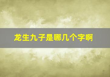 龙生九子是哪几个字啊